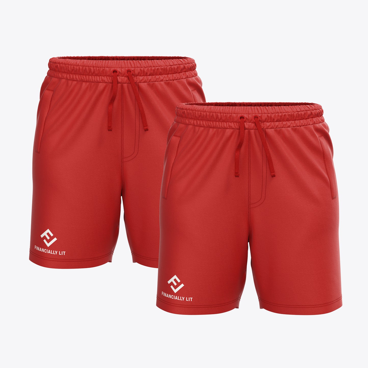 unisex cotton shorts Red -Small